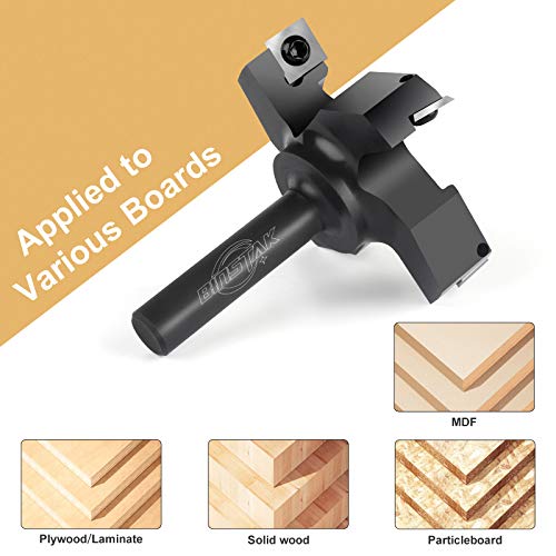 CNC Spoilboard Surfacing Router Bit, 1/2" Shank 3" Cutting Diameter, Carbide Insert Slab Flattening Router Bit Planing Bit Wood Planer Bit BINSTAK