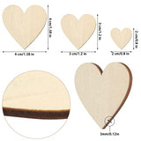 DERAYEE 100Pcs Unfinished Wooden Hearts for Crafts, Assorted Size Cutout Blank Wood for Valentines Day Christmas Wedding Party DIY Ornaments DERAYEE