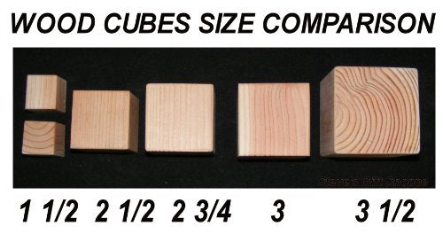 3-Inch Natural Unfinished Wood Blocks - Set of 96 (Ninety six) Wooden Cubes (Each is 3 Inches Square) Steve's Gift Shoppe