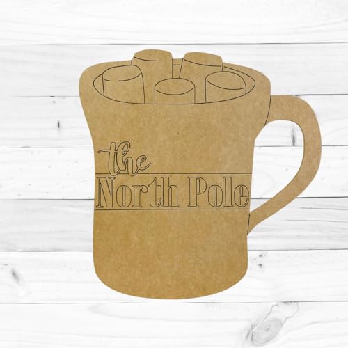 Build-A-Cross North Pole Cocoa Mug, Christmas Shape, Holiday Craft, Unfinished Shape, Paint by Line Build-A-Cross