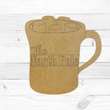 Build-A-Cross North Pole Cocoa Mug, Christmas Shape, Holiday Craft, Unfinished Shape, Paint by Line Build-A-Cross