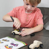 Attatoy DIY Craft Wood Car Kit (10-Piece Set); Unfinished Mini Wooden Race Car Craft Project for Kids Attatoy