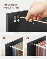 VASAGLE 2-Drawer File Cabinet, Filing Cabinet for Home Office, Small Rolling File Cabinet, Printer Stand, for A4, Letter-Size Files, Hanging File VASAGLE