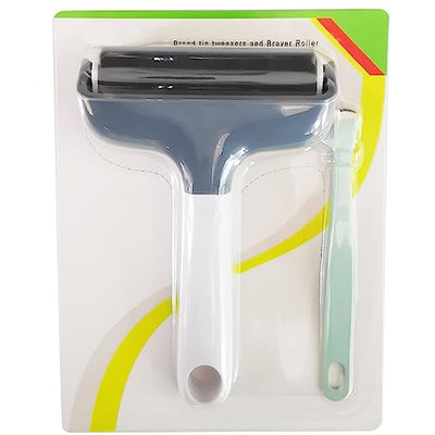 Brayer Roller & Mat Tweezers Remover Set 3.8-Inch Craft Brayer Stamping Roller Tools for Cricut/Silhouette/Brother Crafting Printmaking Fabric