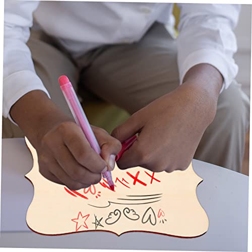 Operitacx 60 Pcs Shaped Wood Chips Unfinished Wood Hanging Plaque Unfinished Wood Banner Wood Blank Plaque Rustic Wood Sign Blank Banner Wood Boards Operitacx