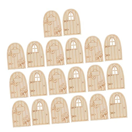Yardwe 20pcs Fairy Gate Ornament Unfinished Fairy Door Garden Tree Statue Tree Door gnome Homes Garden Tree Sculptures gnome Home Tree kit Mini Door Yardwe