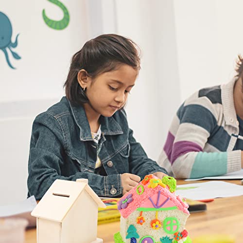 MAGICLULU 3pcs Unfinished Wooden House Piggy Bank Blank Wooden Piggy Bank DIY Blank House Piggy Bank for Kid Craft Home Decor MAGICLULU