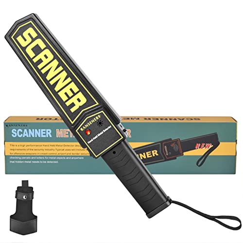RANSENERS Handheld Metal Detector Wand,Security Wand,Safety Bars, Portable Adjustable Sound & Vibration Alerts, Detects Weapons Knivers Screw (High R RANSENERS