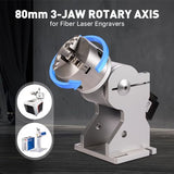 Cloudray 3-Jaw,Chuck Rotary Attachment,Axle Height 5inch Nema 23 Stepper Motor,Reducing ratio 1 for Fiber Marking Machine Engraving Machine (RA-A D80 Cloudray
