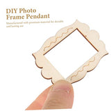 Operitacx 20pcs Small Photo Frame Wooden Shapes to Paint Blank Graffiti Cutouts Unfinished Wood Slices Undyed Photo Frame Pendants Wooden Picture Operitacx