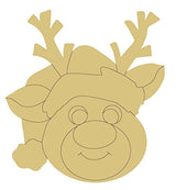Reindeer Design by Lines Unfinished Wood Cutout Christmas Winter Door Hanger MDF Shape Canvas Style 13 Art 1 Diverse Woodworking