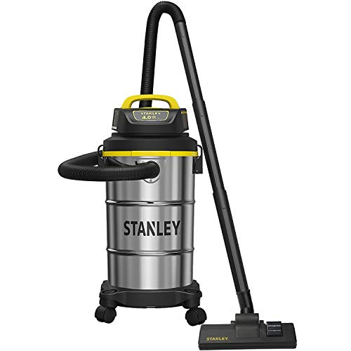 Stanley Wet/Dry Vacuum, 5 Gallon, 4 Horsepower, Stainless Steel Tank - Silver+yellow+black - SL18130 Stanley