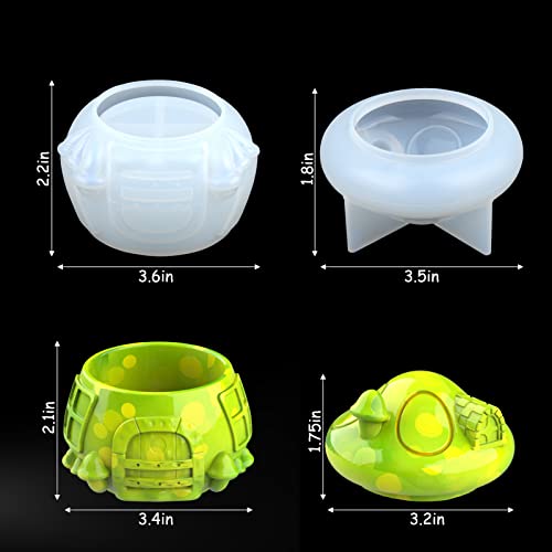 Juome Resin Molds Silicone, Mushroom Jars Silicone Molds for Epoxy Resin Casting, Resin Jar Mold with Lid for DIY Jewelry Storage Box, Candy Juome
