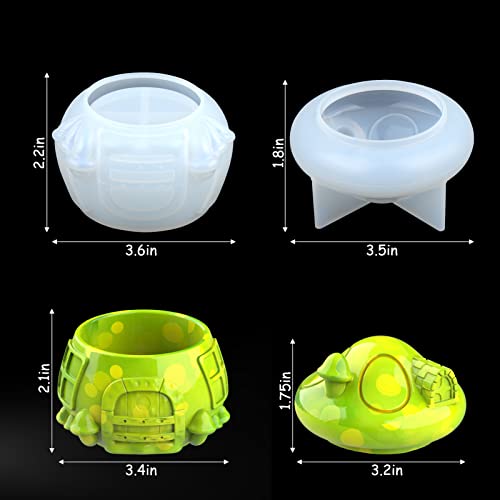 Juome Resin Molds Silicone, Mushroom Jars Silicone Molds for Epoxy Resin Casting, Resin Jar Mold with Lid for DIY Jewelry Storage Box, Candy