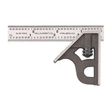 Starrett Steel Combination Square with Square Head - 4" Blade Length, Cast Iron Heads, Hardened Steel, Reversible Lock Bolt, 4R Graduation Type - Starrett