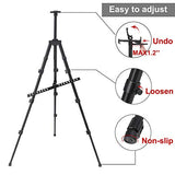 STARHOO Easel for Painting Canvas - Aluminum Art Easel Stand for Table Top/Floor 17" to 63" Adjustable Height with Portable Bag Classic Black Starhoo