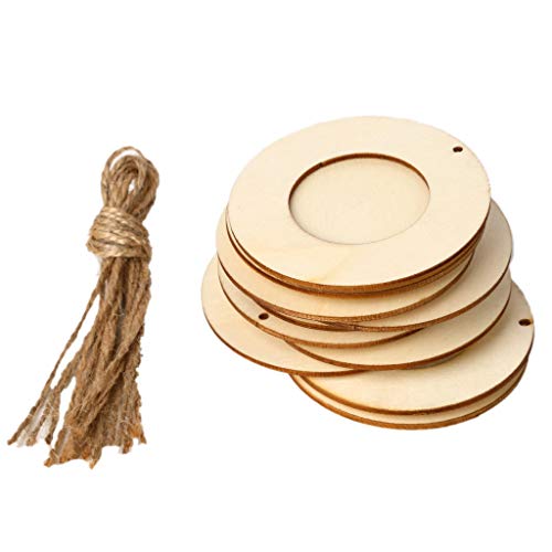 KANXINER 10 Pcs Natural Wood Slices, DIY Ornament Crafts- Round Photo Frame, Unfinished Wood CraftDecorations for Christmas Thansgiving Marriage - WoodArtSupply