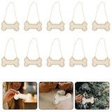 Sign Decor 30Pcs Dog Bone Shaped Wooden Cutouts Wooden Dog Bone Shape Sign Blank Hanging Wooden Plaque Unfinished Wood Dog Bone with Ropes for Crafts EXCEART