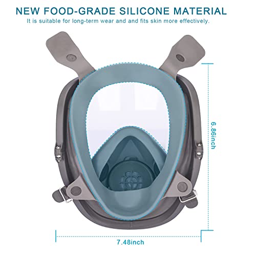 FNWD Reusable Full Face Mask with Activated Carbon Air Filter, Protect Against Gas,Paint,Dust,Chemicals and Other Work Protection（for 6800） None Brand