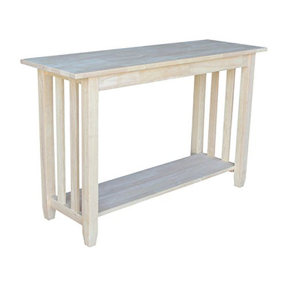 International Concepts Mission Sofa Table, Unfinished - WoodArtSupply