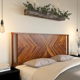 Bme Vivian Rustic Golden Brown Solid Acacia Wood Headboard - King Size, Scandinavian Style Bme