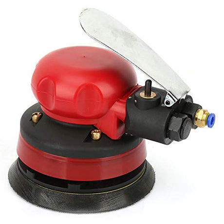 5" Air Random Orbital Palm Sander Powered Wet Orbital Air Palm Sander Pneumatic Portable Handheld 1/4" Inlet Grinding Machine Kit Reminnbor
