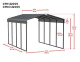 Arrow Carports Galvanized Steel Carport, Full-Size Metal Carport Kit, 12' x 20' x 9', Eggshell Arrow