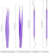 Premium Vinyl Weeding Tool Kit - Precision Stainless Steel Weeder - Hook and Pick with Fine Tweezers Crafting Set for Cricut Vinyl - by iVyne iVyne