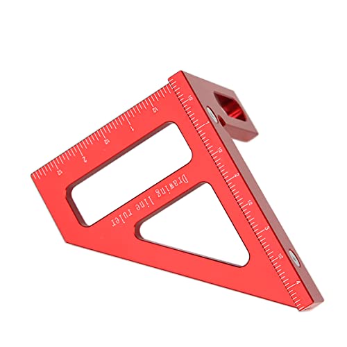 KETIPED Imperial 3D Multi-Angle Measuring Ruler,45/90 Degree Aluminum Alloy Woodworking Square Protractor, Miter Triangle Ruler High Precision Layout KETIPED