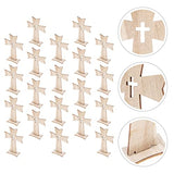 PRETYZOOM 60 pcs Holiday Decorations Wood Jesus Cross Wood Crosses for Crafts Unfinished Cutout Remembrance Ornament Tabletop Cross Holy Cross Table PRETYZOOM
