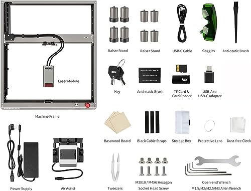 Creality Falcon 2 22W Laser Engraver,25000mm/min High Speed Laser Engraving Machine with Smart Air Assist,Flame Detection, Limit Switch, for Plywood - WoodArtSupply