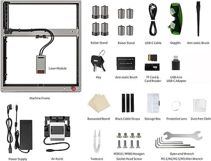 Creality Falcon 2 22W Laser Engraver,25000mm/min High Speed Laser Engraving Machine with Smart Air Assist,Flame Detection, Limit Switch, for Plywood - WoodArtSupply