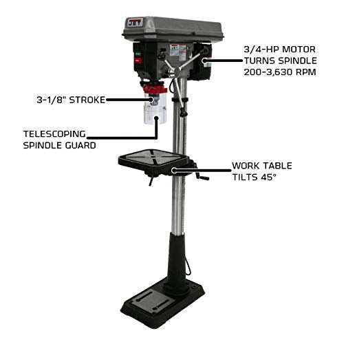 JET 15-Inch Step Pulley Drill Press, 3/4 HP, 1Ph 115V (J-2500) - WoodArtSupply