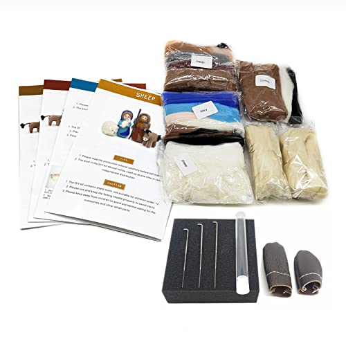 Feltsky Nativity Felting Kits for Adults Including Everything to Make - Craft Kits - Needle Felting Kits for Beginners - Height 4 inch Feltsky