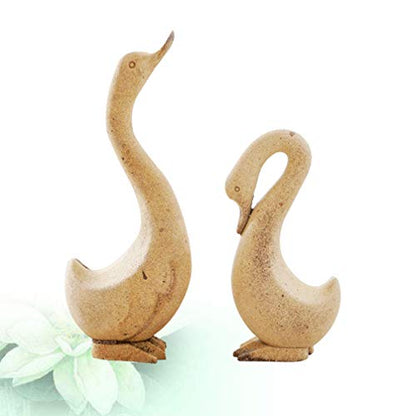 EXCEART 1 Pair Unfinished Wooden Goose Figurines DIY Blank Animal Statue Model Great for Arts and Crafts (DIY Goose)