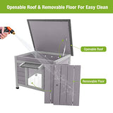 Outdoor Feral Cat House Weatherproof, Small Wooden Rabbit Hutch Bunny Cage Indoor-PVC Door Flaps GUTINNEEN