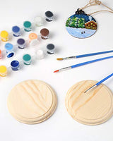 Pllieay 2Pcs 4 Inch Round Wooden Plaque, Unfinished Natural Pine Circle Plaque Wood Base for Craft Projects and DIY Home Decoration Pllieay