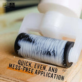 DCT Wood Glue Spreading Woodworking Kit – 8 oz Ounce Bottle, Roller Applicator, Dowel Hole Nozzle, Biscuit Slot Tip Deadwood Crafted Tools