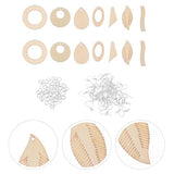 KALLORY 1 Set Wood Earrings Blank Unfinished Wood Earrings Teardrop Ellipse Pendants Sublimation Earring Blanks Wooden Earring Blank for Women Girls KALLORY