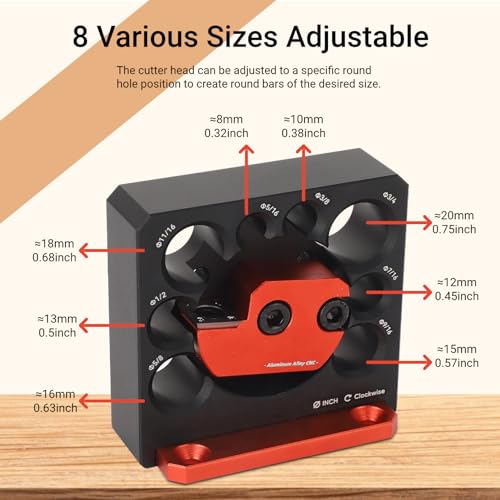 Dowel Maker Jig, 5/16, 3/8, 7/16, 1/2, 9/16, 5/8, 11/16, 3/4(in) Imperial Adjustable Dowel Cutter, Carbide Inserts Woodworking Round Rod Auxiliary SHYEKYO