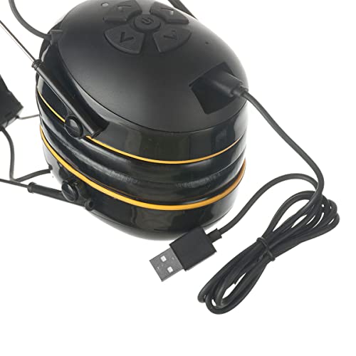 PROTEAR NRR 25dB Noise Reduction Digital Radio Ear Muff, Ear Hearing Protection Earmuff with Boom Microphones, Bluetooth Headphone Function for Daily PROTEAR