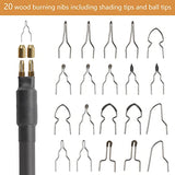Professional Wood Burning Kit, Wandart 60W Wood Burning Tool Pyrography Kit with Dual Wood Burner 20 Woodburning Wire Nibs Tips including Ball Tips WANDART
