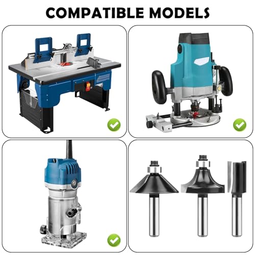 UTRUSTTO 1/4" Router Bit Set 12 Pieces, Tungsten Carbide Router Bits 1/4 Inch Shank, for Professional and Beginners Carpenter UTRUSTTO