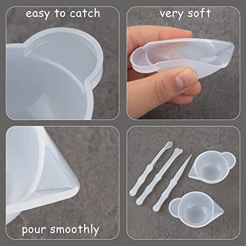 Framendino, 23 Pack Silicone Mold Cup Dispenser Mini Measuring Mixing Bowls with Spoon Glue Stick for DIY Epoxy Resin Craft Framendino