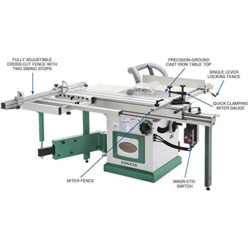 Grizzly Industrial G0623X - 10" 5 HP Sliding Table Saw - WoodArtSupply