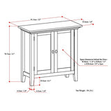 SIMPLIHOME Redmond SOLID WOOD 32 inch Wide Transitional Low Storage Cabinet in Rustic Natural Aged Brown for the Living Room, Entryway and Family SIMPLIHOME