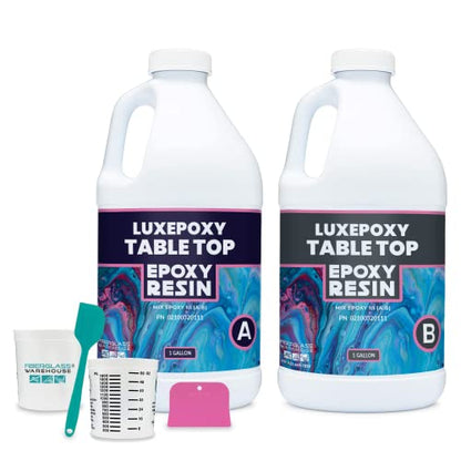 Luxepoxy Resin Kit – Premium Epoxy Countertop Kit with Epoxy Resin and Epoxy Hardener - Two Part Epoxy Resin Clear High Gloss – Easy Pouring, Craft.