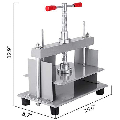 VEVOR Book Press Machine 12X8.6 inch for A4 Sized Papers, Flatting Machine 10cm Thickness Steel Frame Manual Bookbinding Press Machine Papermaking - WoodArtSupply