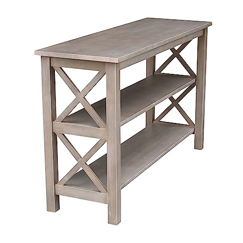 International Concepts Hampton Console Table, Washed Gray Taupe - WoodArtSupply