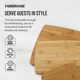 Farberware 3-Piece Kitchen Cutting Board Set, Reversible Chopping Boards for Meal Prep and Serving, Charcuterie Board Set, Wood Cutting Boards, Farberware